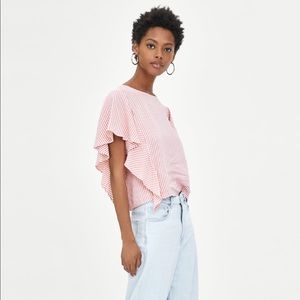 Zara short sleeve striped top